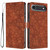 iPhone Air Cherry Blossoms Embossed Leather Phone Case - Brown