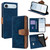 iPhone Air Color Stitching Skin Feel Leather RFID Blocking Phone Case - Blue