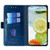 iPhone Air Contrast Color Side Buckle Leather Phone Case - Blue + Grey