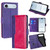 iPhone Air Contrast Color Side Buckle Leather Phone Case - Purple + Rose Red