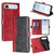 iPhone Air Contrast Color Side Buckle Leather Phone Case - Red + Black
