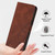 iPhone Air Crossbody 3D Embossed Flip Leather Phone Case - Brown