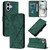 iPhone Air Crossbody 3D Embossed Flip Leather Phone Case - Dark Green