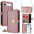 iPhone Air Crossbody Handle Cross Texture Leather Phone Case - Rose Gold