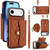 iPhone Air Crossbody Rhombic Horizontal Wallet Leather Phone Case - Brown