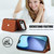 iPhone Air Crossbody Rhombic Horizontal Wallet Leather Phone Case - Brown