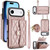 iPhone Air Crossbody Rhombic Horizontal Wallet Leather Phone Case - Rose Gold