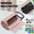 iPhone Air Crossbody Rhombic Horizontal Wallet Leather Phone Case - Rose Gold