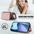 iPhone Air Crossbody Rhombic Horizontal Wallet Leather Phone Case - Rose Gold