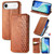 iPhone Air Cubic Grid Pressed Magnetic Leather Phone Case - Brown