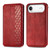 iPhone Air Cubic Grid Pressed Magnetic Leather Phone Case - Red