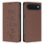 iPhone Air Cute Cats Embossed Magnetic RFID Vegan Leather Phone Case - Brown