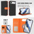 iPhone Air Detachable Litchi Texture Magnetic Side-Patch Vegan Leather Phone Case - Black Orange