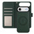iPhone Air Detachable Litchi Texture Magnetic Side-Patch Vegan Leather Phone Case - Dark Blue Dark Green