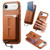 iPhone Air Detachable Magnetic Card Bag Phone Case with Finger Ring Grip & Anti-loss Rope - Brown