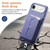 iPhone Air Detachable Magnetic Card Bag Phone Case with Finger Ring Grip & Anti-loss Rope - Lavender