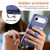iPhone Air Detachable Magnetic Card Bag Phone Case with Finger Ring Grip & Anti-loss Rope - Lavender