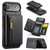 iPhone Air DG.MING M5 Series Zip RFID Multi Card Detachable Leather Phone Case - Black