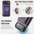 iPhone Air DG.MING M5 Series Zip RFID Multi Card Detachable Leather Phone Case - Purple