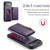 iPhone Air DG.MING M5 Series Zip RFID Multi Card Detachable Leather Phone Case - Purple