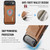 iPhone Air DG.MING M6 Series RFID Tri-fold Card Bag Removable Leather Phone Case - Brown