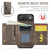 iPhone Air DG.MING M6 Series RFID Tri-fold Card Bag Removable Leather Phone Case - Coffee