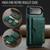 iPhone Air DG.MING M6 Series RFID Tri-fold Card Bag Removable Leather Phone Case - Green