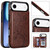 iPhone Air Double Buckle Butterfly Embossing PU Phone Case - Brown