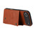 iPhone Air Double Buckle Card Slots Magnetic Phone Case - Brown