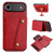 iPhone Air Double Buckle Card Slots Magnetic Phone Case - Red
