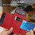 iPhone Air Double Buckle Card Slots Magnetic Phone Case - Red
