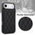 iPhone Air Double Buckle Rhombic PU Leather Phone Case - Black