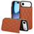 iPhone Air Double Buckle Rhombic PU Leather Phone Case - Brown