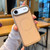 iPhone Air Electroplated PC Side Vegan Leather-Texture MagSafe Phone Case - Pink