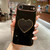 iPhone Air Electroplating Love Heart Holder TPU Phone Case - Black