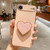 iPhone Air Electroplating Love Heart Holder TPU Phone Case - Pink