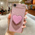 iPhone Air Electroplating Love Heart Holder TPU Phone Case - Purple