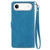 iPhone Air Embossed Flower Zipper Leather Phone Case - Blue