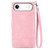 iPhone Air Embossed Flower Zipper Leather Phone Case - Pink