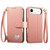iPhone Air Fantasy Love Heart Zipper Wallet Vegan Leather Phone Case with Strap - Pink