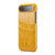 iPhone Air Fierre Shann Retro Oil Wax Texture Card Slots PU Leather Phone Case - Yellow