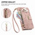 iPhone Air Flowers Leaves Zipper Wallet Leather Phone Case with Strap - Pink
