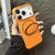 iPhone Air Frameless Leather-Skin PC MagSafe Holder Phone Case - Orange