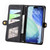 iPhone Air Geometric Zipper Wallet Side Buckle Leather Phone Case - Black