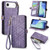 iPhone Air Geometric Zipper Wallet Side Buckle Leather Phone Case - Purple