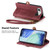 iPhone Air Geometric Zipper Wallet Side Buckle Leather Phone Case - Red