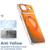 iPhone Air Gradient Discolor Rotating Holder Lens Kickstand Magsafe Phone Case - Orange