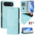 iPhone Air Honeycomb Embossing RFID Leather Phone Case - Mint Green