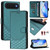 iPhone Air Honeycomb Embossing RFID Leather Phone Case - Peacock Green