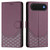 iPhone Air Honeycomb Embossing RFID Leather Phone Case - Violet